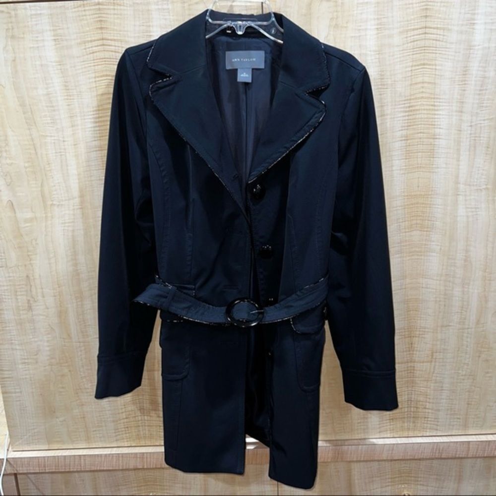 Ann Taylor Women’s Black Belted Trench Coat